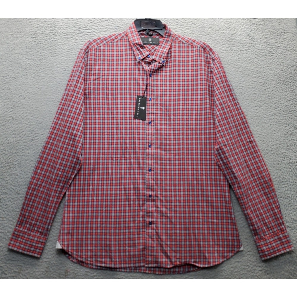 American Shirt Mens XL Multi Plaid Casual Comfort Long Sleeve Collar Button Down